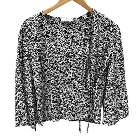 A.L.C Ray Floral print silk wrap blouse size 2 - Picture 1 of 8